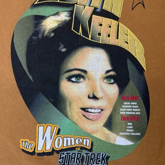 Vintage Edith Keeler “The Women Of Star Trek” XL Gold Shirt - Picture 2 of 7